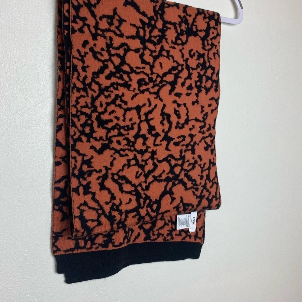 Men Cmmn Swd mustard yellow/black Cotton, Merino Wool and Cashmere-Scarf.